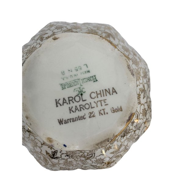 Karol China Homer Laughlin Gold Cream Sugar Set Rythym VTG USA 6569 Karolyte - Picture 6 of 10